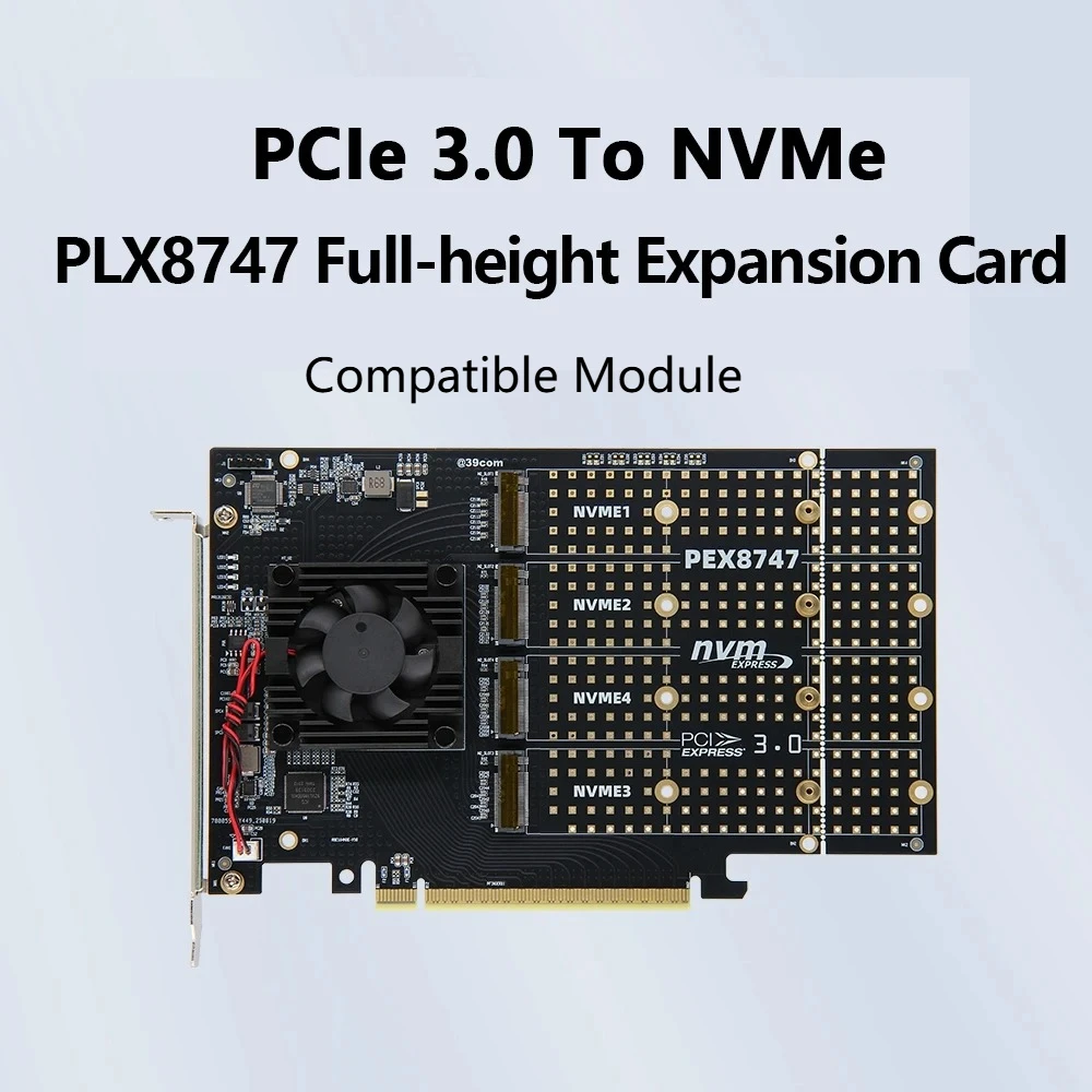 بطاقة توسعة PLX8747 Quad M.2 N - مراجعة Quad M.2 Nvme Pcie Bifurcation Card وسعره