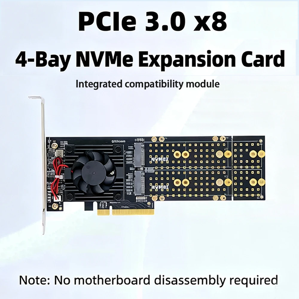بطاقة توسعة PLX8747 Quad M.2 N - مراجعة Quad M.2 Nvme Pcie Bifurcation Card وسعره